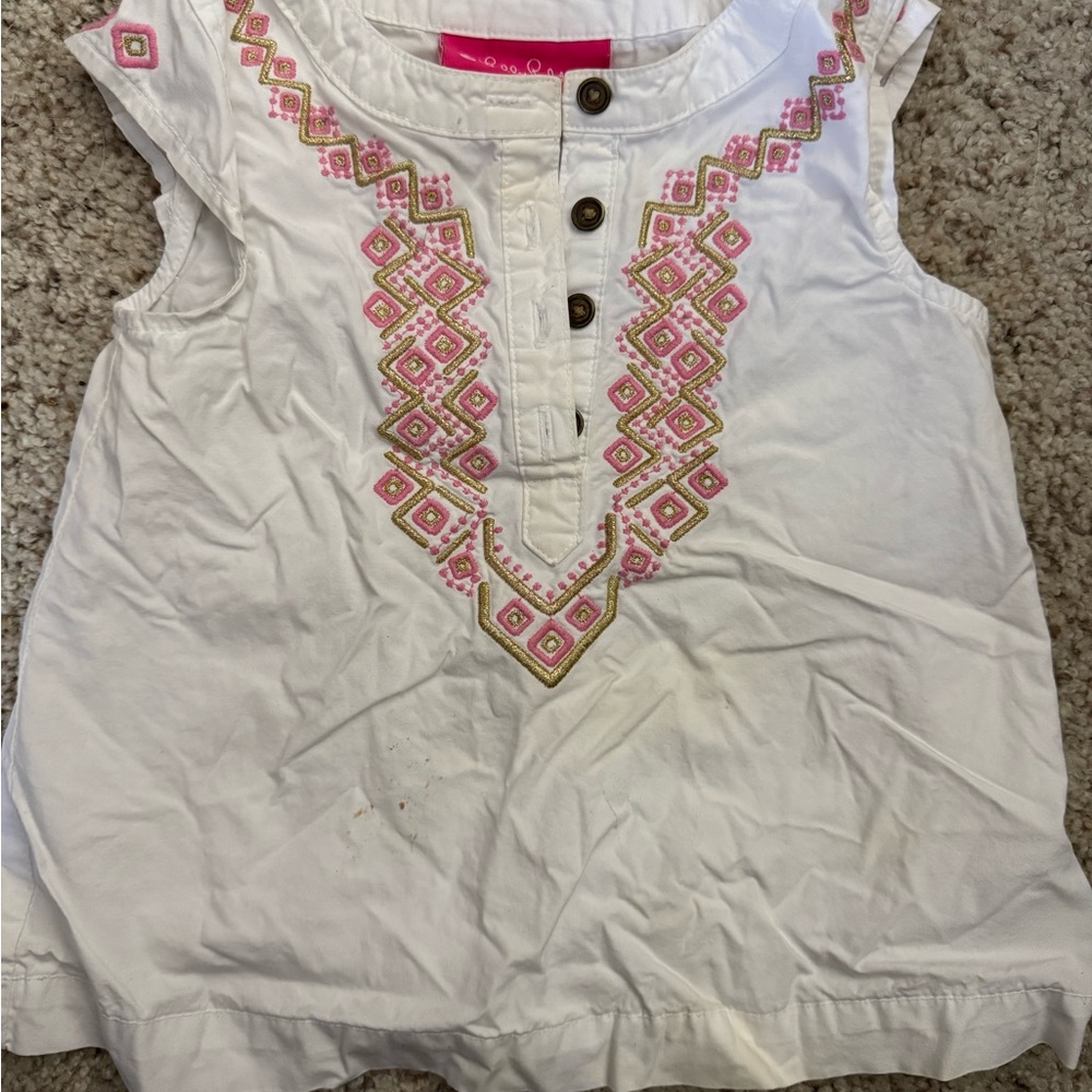 Toddler girls - Lilly Pulitzer White Top with Pink Tag